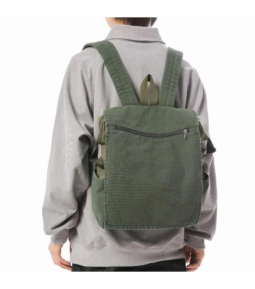 Large capacity schoolbag outdoor leisure backpack canvas backpack men's and women's fashion