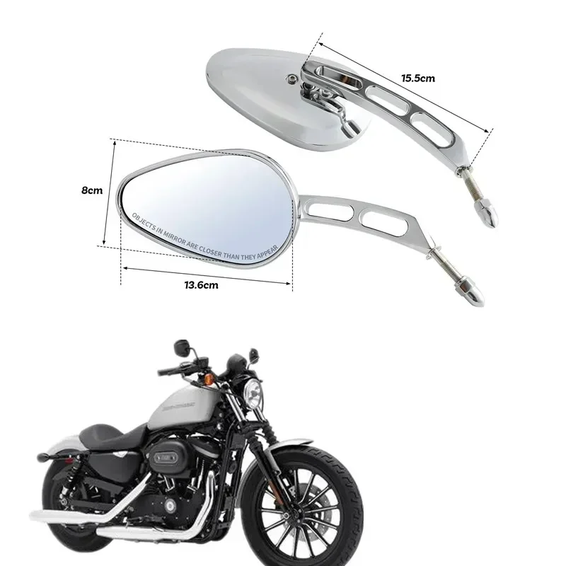 For Harley Heritage Softail Road King Glide Sportster 1200 XL883N accesorios moto 8mm Rear View Mirrors