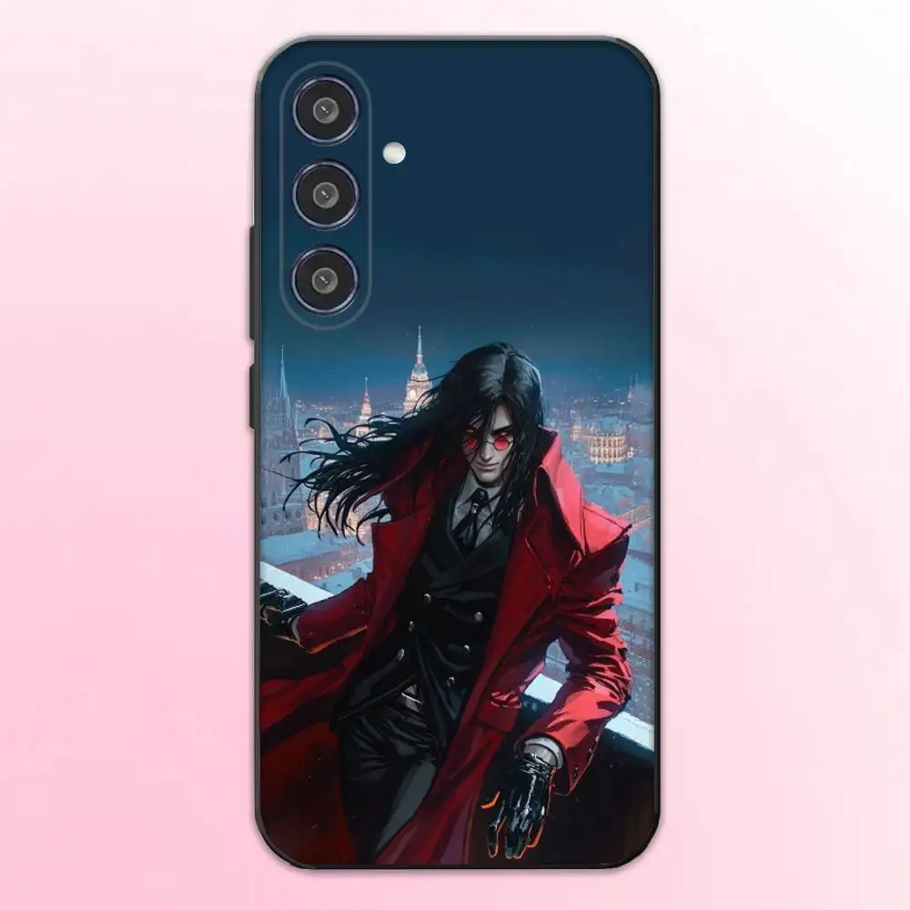 H-HELLSING 만화 전화 케이스 삼성 갤럭시 A73,A72,A71,A70,A53,A52,A51,기타 소프트 블랙 커버