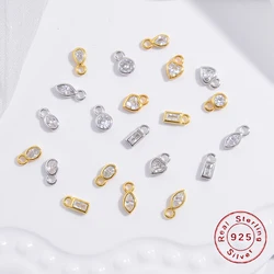 2pcs S925 Sterling Silver Eyes Ellispe Heart Small Charms DIY Necklace Earrings for Jewelry Making Accessories Wholesale SD12