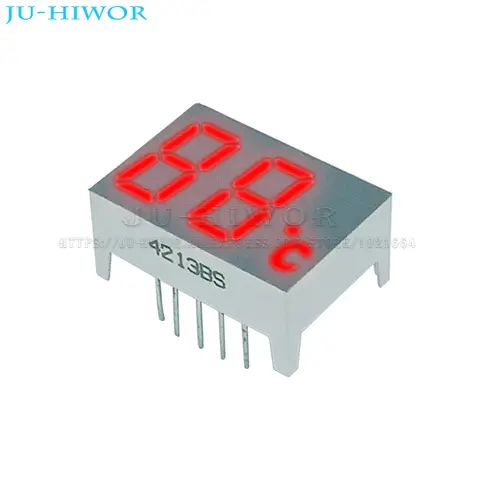 5pcs 0.4 Inch 10Pins 2Digits Bit 7 Segment Red LED Digital Display Digitron 4213BS Common Anode With Temperature Degree Celsius