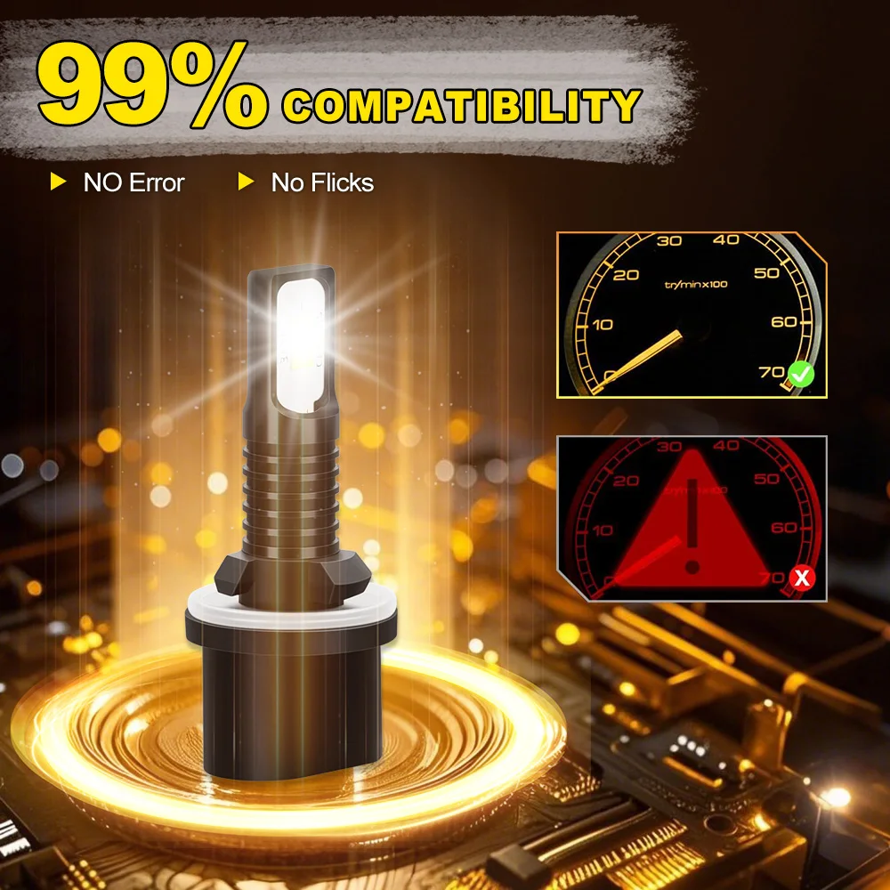 roadsun 2PCS H27/880 12SMD 3570 CSP LED Fog Light Bulb 6000K White Driving Super Bright Lamp DRL Replacement Fog Light BuLbs Car Accessories