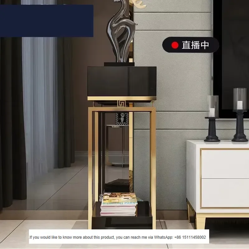 Postmodern Stainless Steel Flower Stand Multi-tiered Minimalist Storage Rack Living Rooms Neoclassical High-end Light-luxury