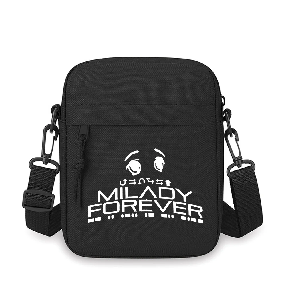 Forever Milady eyes,upward arrow,black Men Crossbody Bag Single Shoulder Women Cartoon Anime Film Printing Design Unisex