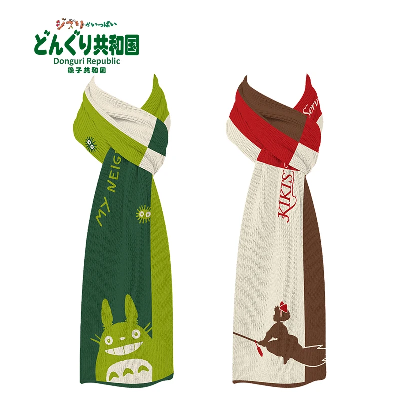 

Spot Hayao Miyazaki Anime Peripheral Totoro Witch House Rush Colorful Scarf Ghibli Cute Cure Hot Sale