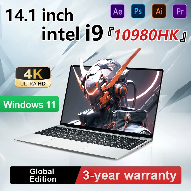 

14.1-дюймовый ноутбук с Windows 11, процессором Intel Core i9 10980HK, для офиса, учебы и игр, 16 ГБ ОЗУ, 1 ТБ/2 ТБ SSD, 1920*1080 IPS, игровой ПК