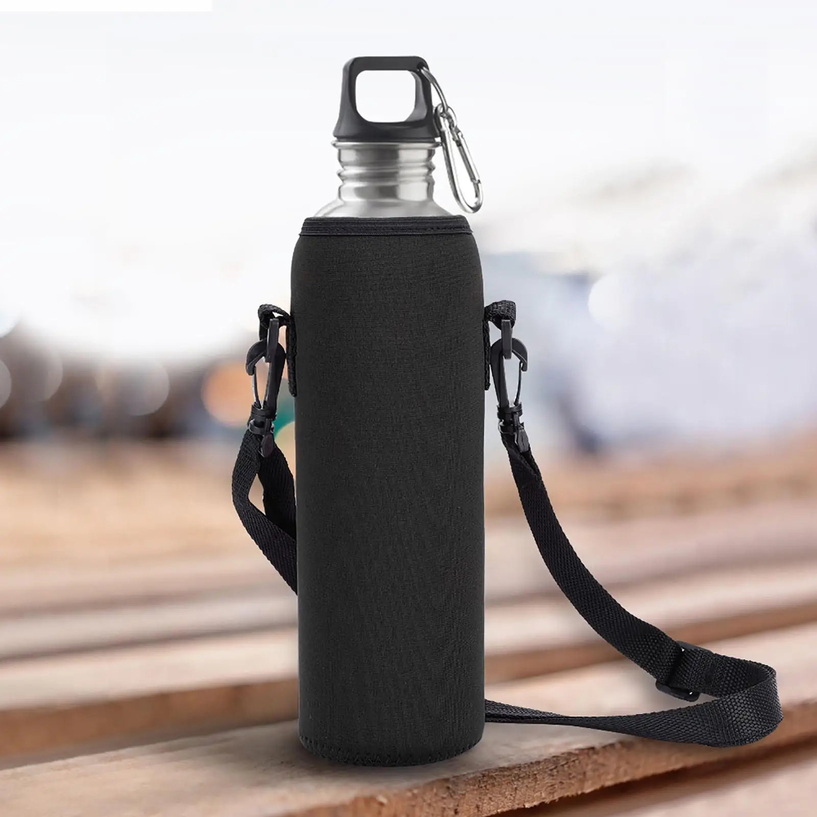 1L Insulated Cycling Water Bottle Holder Bag with Strap - Scald-proof Case Cover for Sports Bike