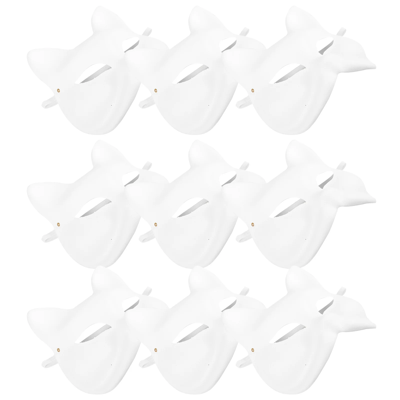 Masques de pâte peints à la main pour conte, œil de renard, accessoires d'Halloween, papier blanc phtalin, fête de bricolage, divertissement à peindre pour femmes, 10 pièces