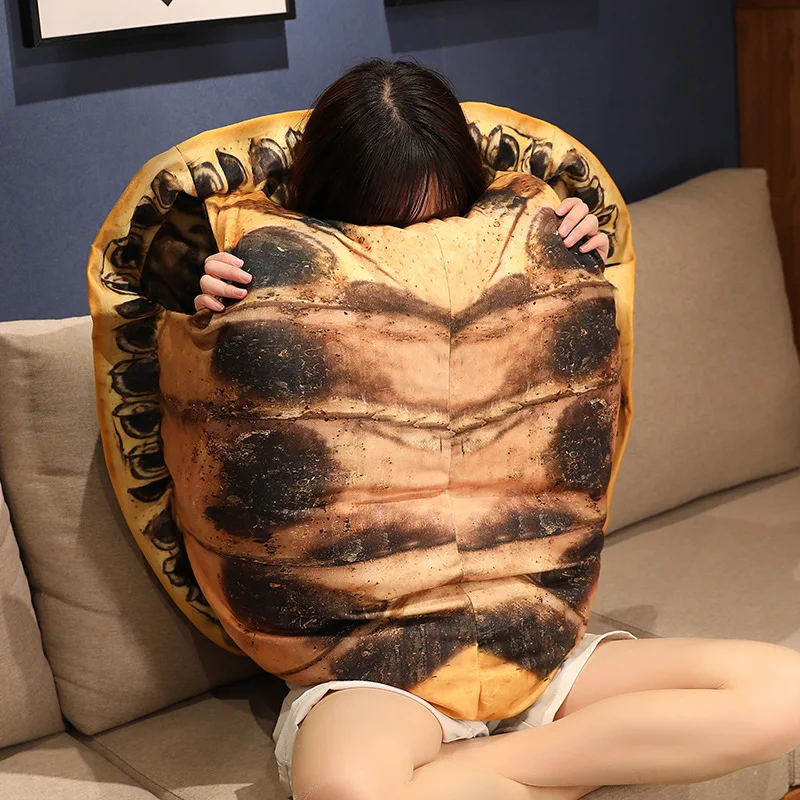 Simulated Turtle Shell Throw Pillow Wear Doll Plush Play Funny Wang Ba Turtle Shell Vest Cushion, Best Friend Gift Direct Sale