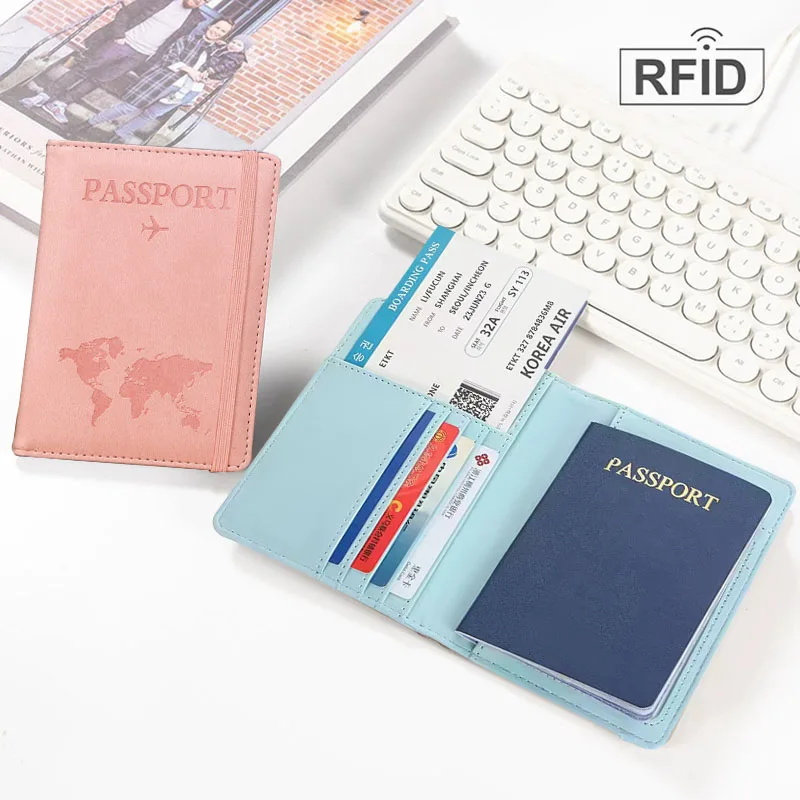 

World Map Women Men Business Passport Covers Holder ID Bank Card PU Leather Passport Case For Travel Travel Accessories