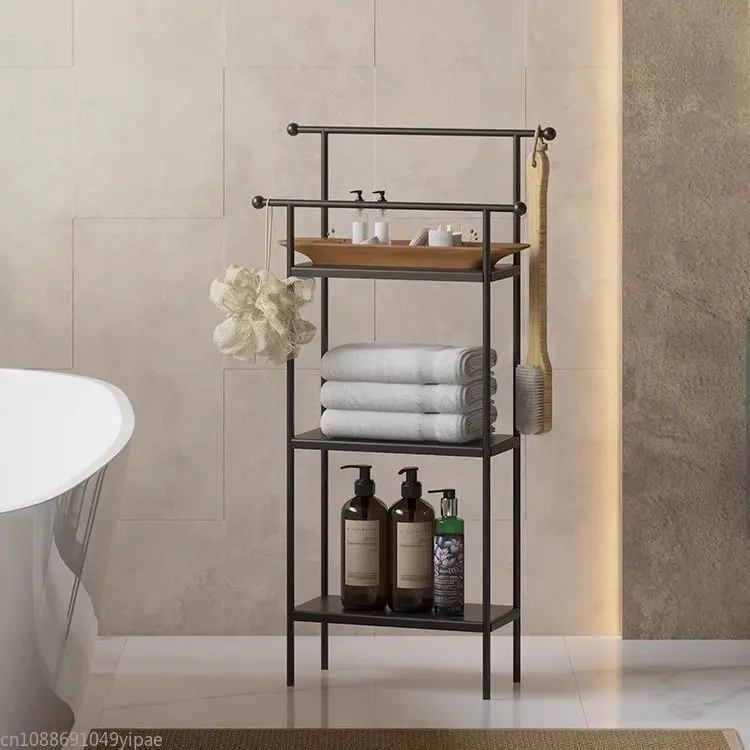 Perforation-free Multi-layer Towel Rack for Household Bathroom Storage