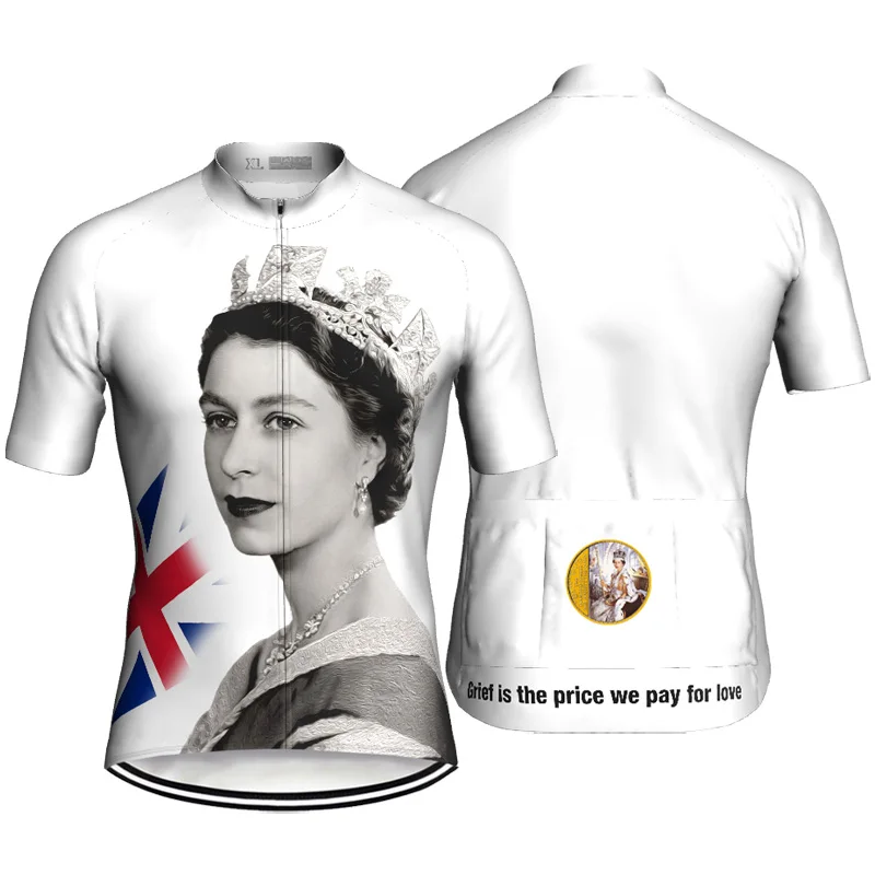 

Queen Elizabeth Cycling Jersey Short Sleeve Road Sports Clothes Motocross Climb Shirt MTB Bike Jacket Top Outwear Wear Uniform