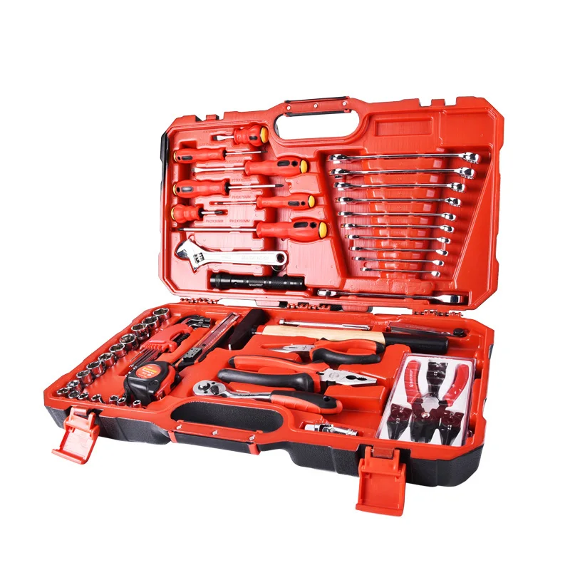 Maxpower Household Hand Tool Kit Auto Bicycle Repair Tool Set with Portable Toolbox