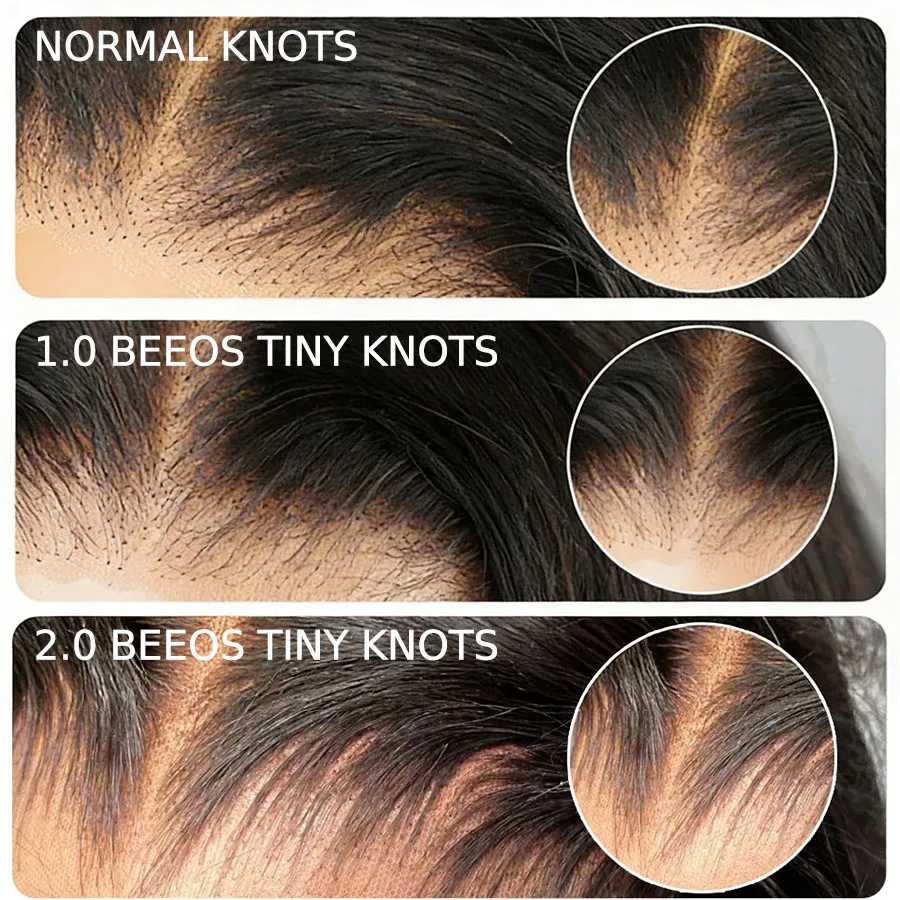 BEEOS Upgraded 2.0 Tiny Knots 13x6 Full Frontal HD Lace Wigs Skinlike HD Lace Bye Bye Knots 5x5 13x4 Water Wave Wigs For Women