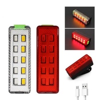 ISURE MARINE A Pair of Bicycle LED Taillights USB Charging Mountain Bike Night Riding Equipment Dual Color Warning Light