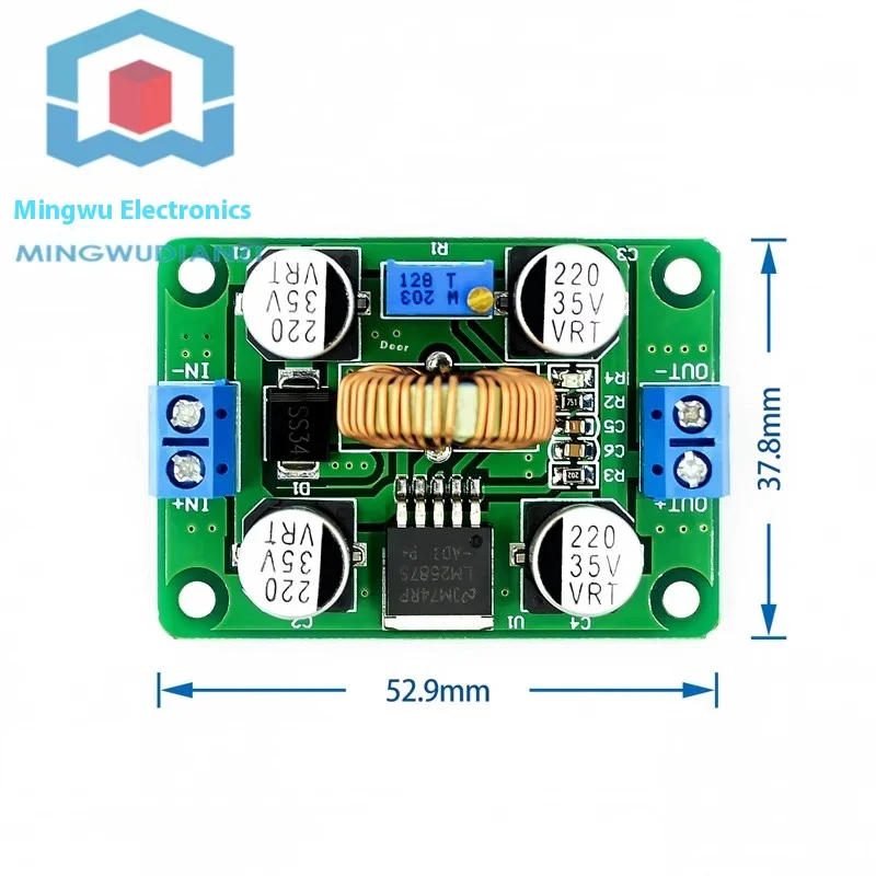 DC adjustable boost module LM2587 high-power boost and stabilized power supply board 3V5V12V to 19V24V30V36V