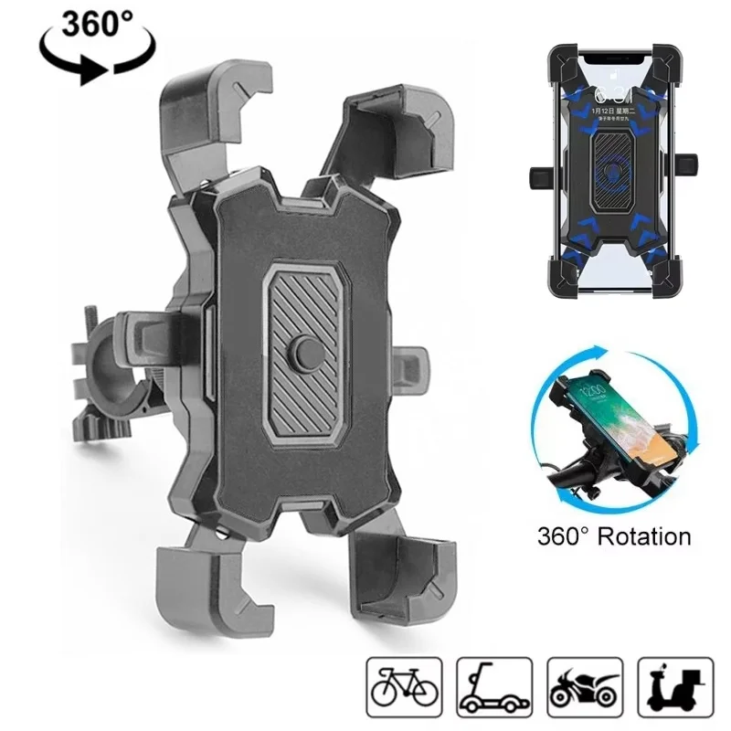 

Вращающаяся на 360 градусов подставка для велосипеда, держатель для мобильного телефона, универсальный скутер, мотоцикл, амортизирующий кронштейн для смартфона для iPhone