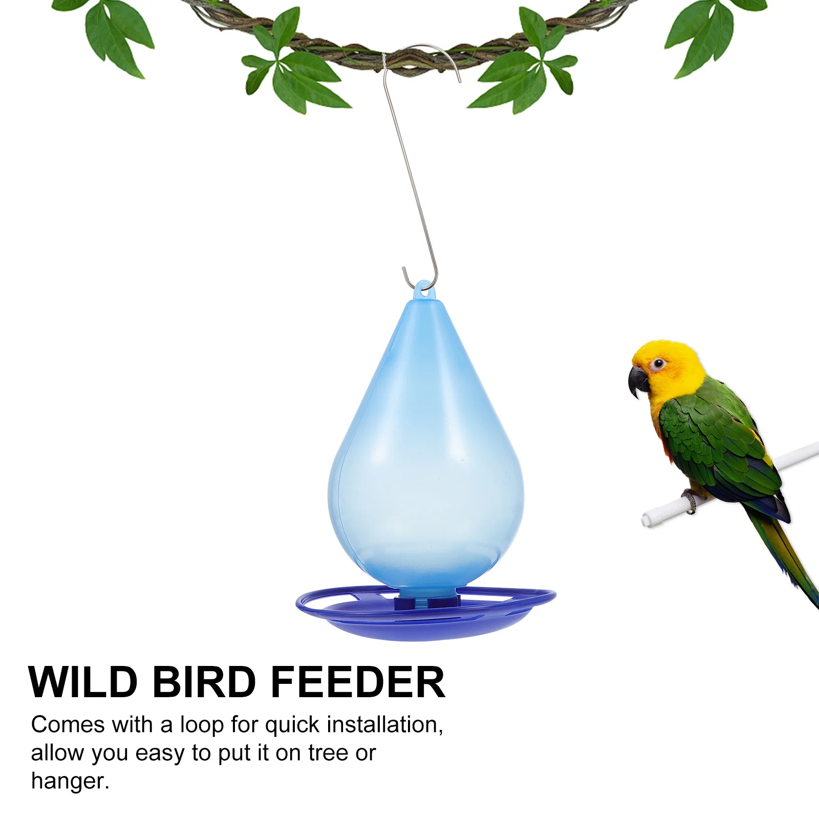 

Plastic Hanging Bird Feeder Outdoor Durable Food Container Easy Refill Clean Hanging Feeding Tray Garden Bird Attractor