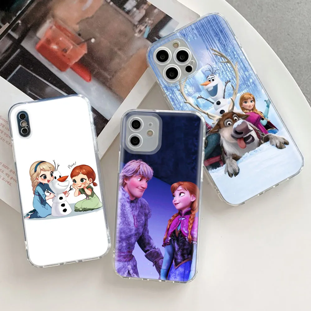 Funda transparente de Frozen para iPhone, 15 Pro, 16, 5, 5S, SE Max