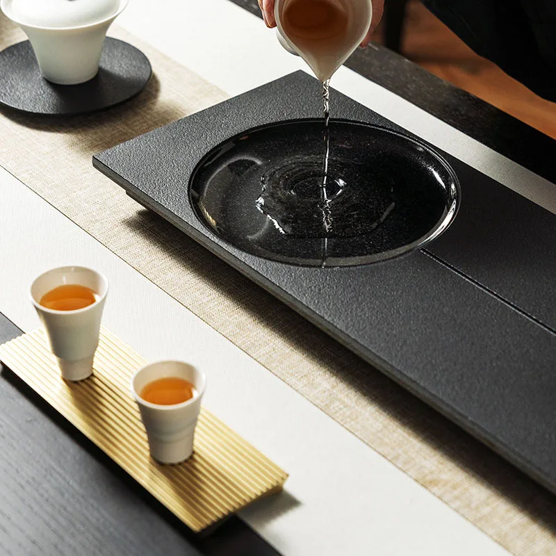 Stone Rectangle Tea Tray Coasters Table Decorative Serving Living Room Plate Tea Tray Walnut Valet Bandejas Home Decorationgs