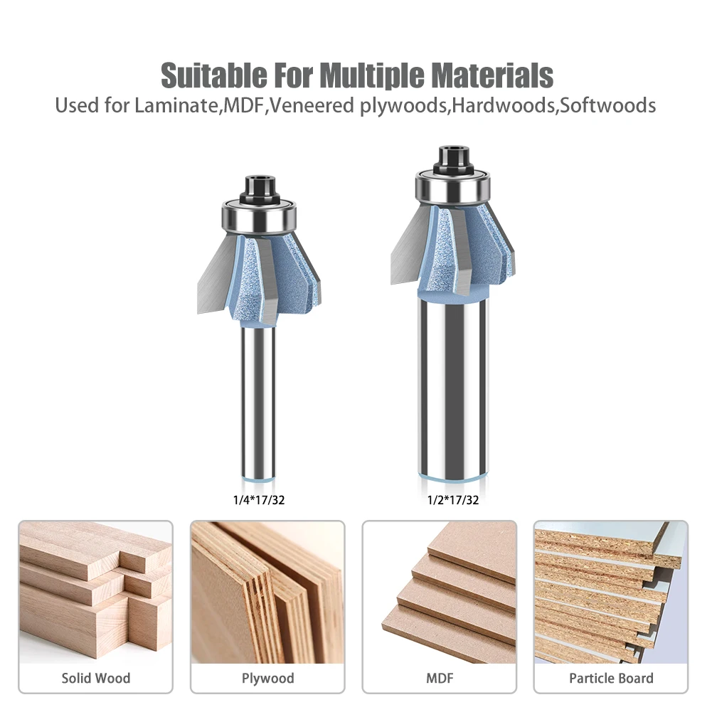 Imagem -03 - Chanfro Router Bit Bevel Edge Edging Fresa com Rolamento Superior Ferramenta de Corte de Madeira Ferramenta de Madeira 60 Graus z4