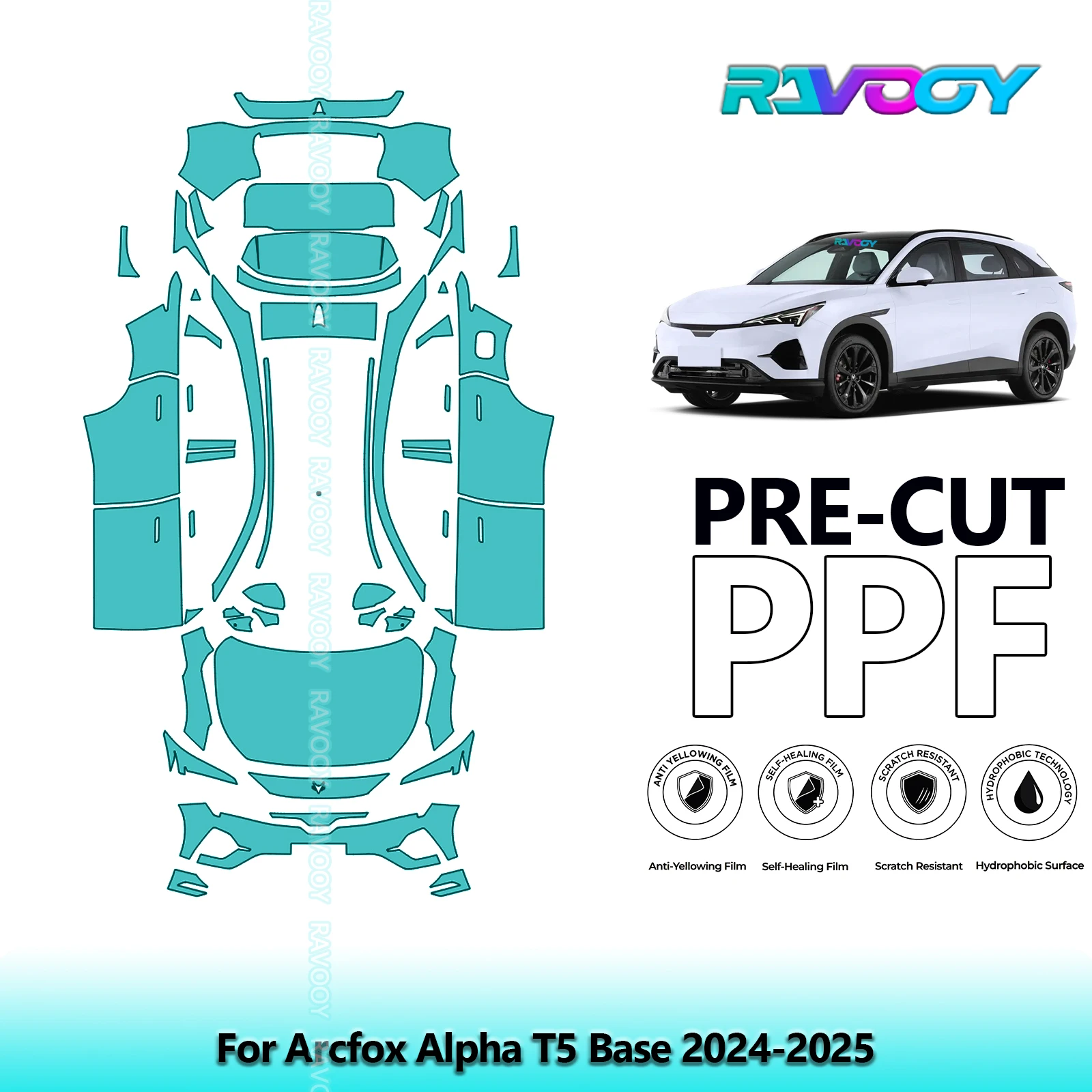 

Full Vehicle Clear Bra Precut PPF Paint Protection Film For Arcfox Alpha T5 Base 2024-2025