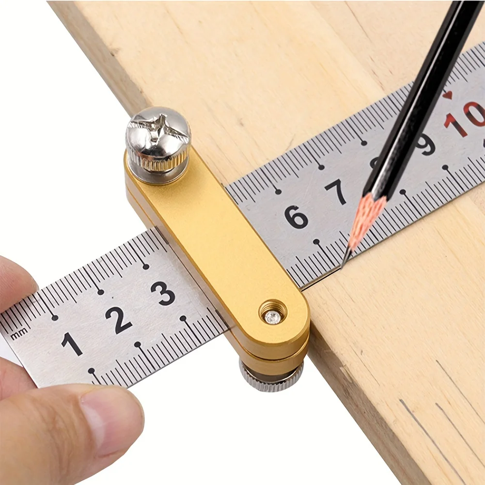

Steel Ruler Positioning Block Angle Scriber Line Marking Gauge For Ruler Locator Woodworking Scriber Measuring Tools