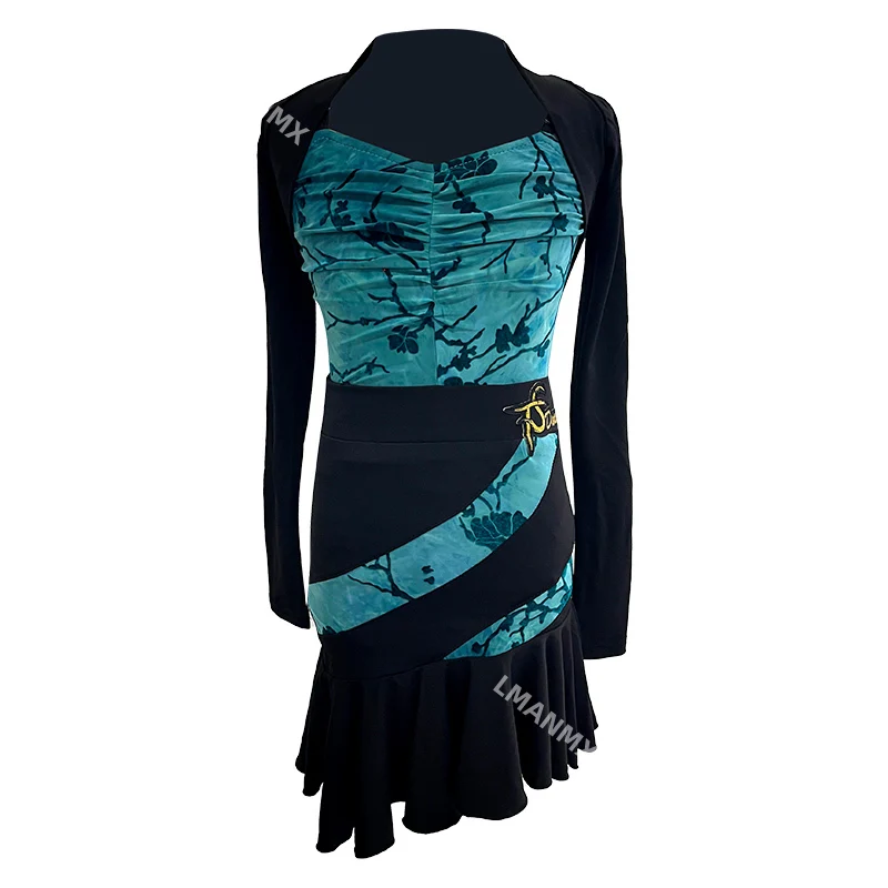 Latin danskostuum voor meisjes, hoogwaardig nieuw professioneel festivaldanstraining, prestatie- en oefenklasse-uniform