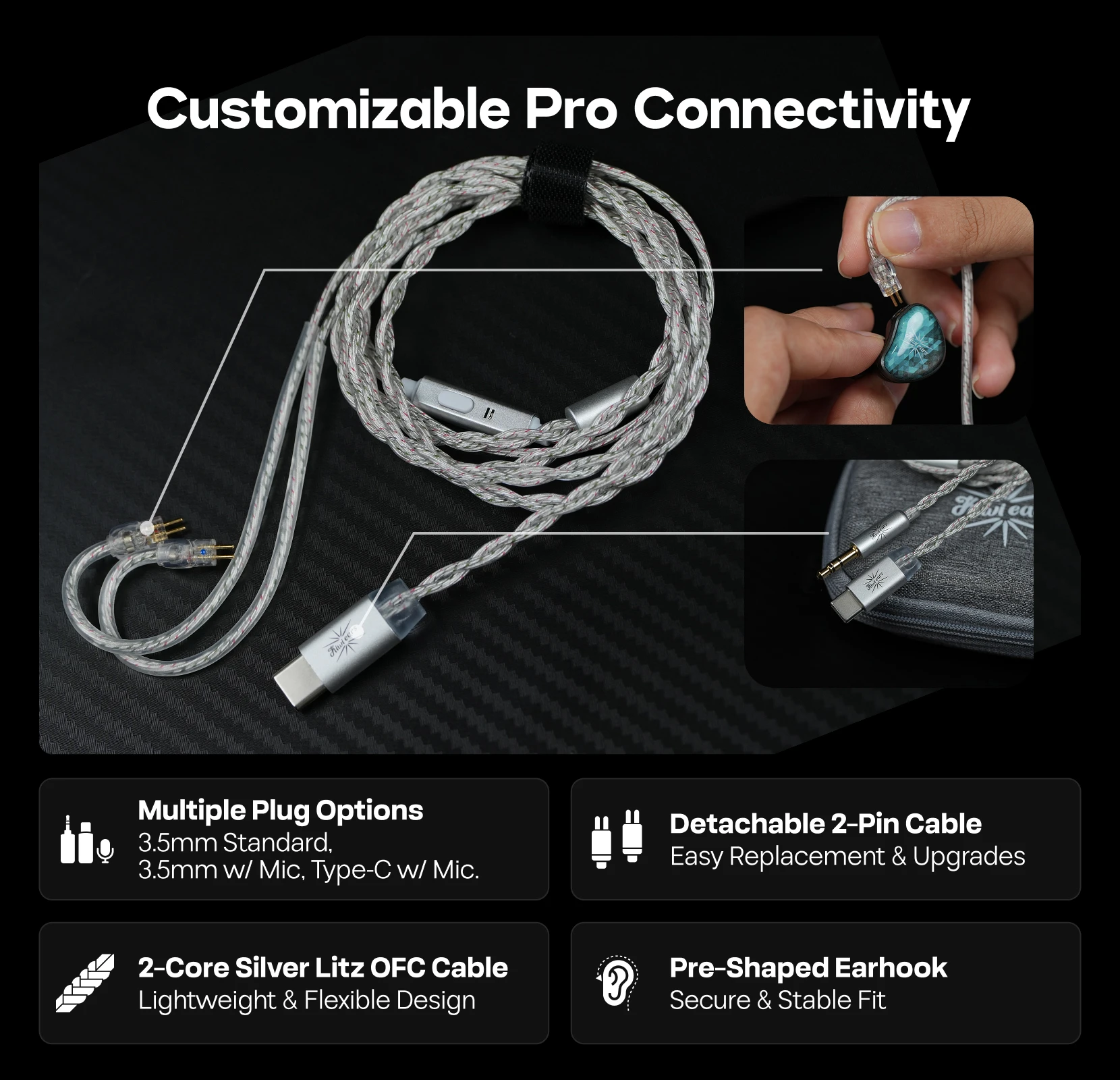 Linsoul Kiwi Ears Stardust 1DD+4BA Hybrid IEM with Ergonomic Fit and Light Construction  - view 5