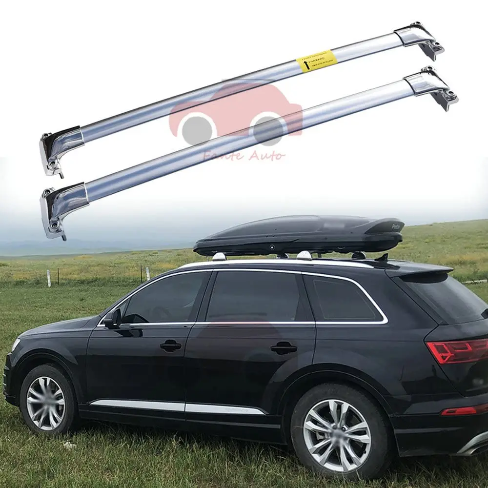 FANTE 2PCS Crossbar Cross Bars Fits for Audi Q7 2016-2022 Luggage Carrier Roof Rack Rail Carrier Stainless Steel