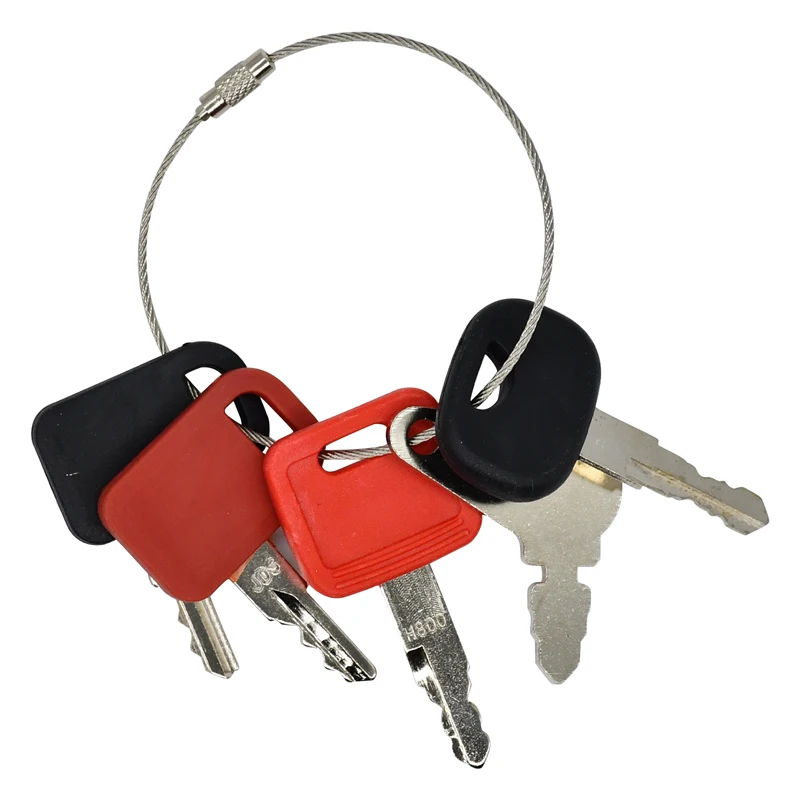 5Pcs New Heavy Equipment Ignition Keys Set Construction Set with Key Ring Compatible with CAT Compatible with John Deere