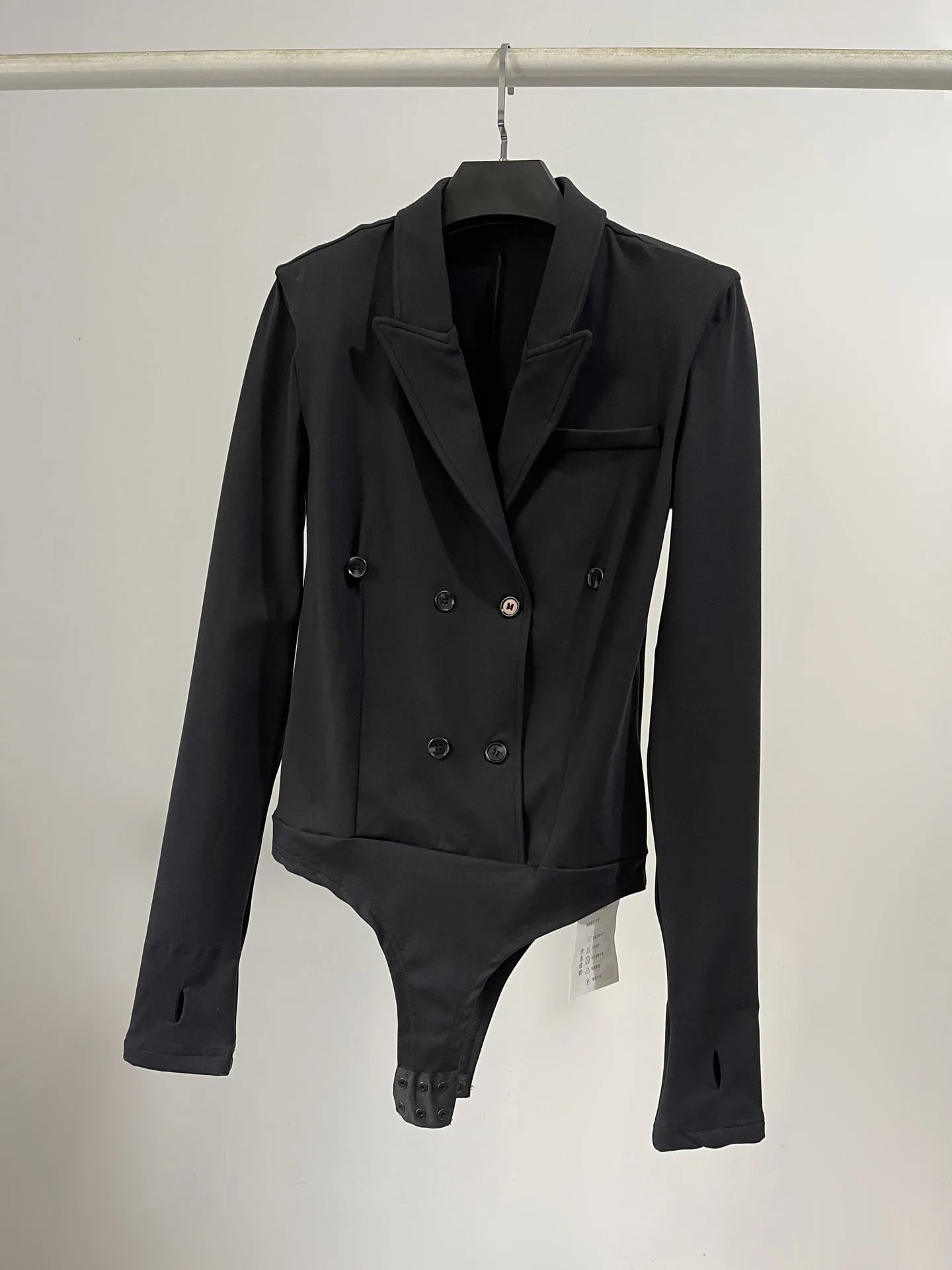 

Американский Sle Spicy Girl Design, костюм с v-образным вырезом и двойной пуговицей, женский комбинезон на осень-зиму, эластичное утягивающее персонализированное верхнее пальто