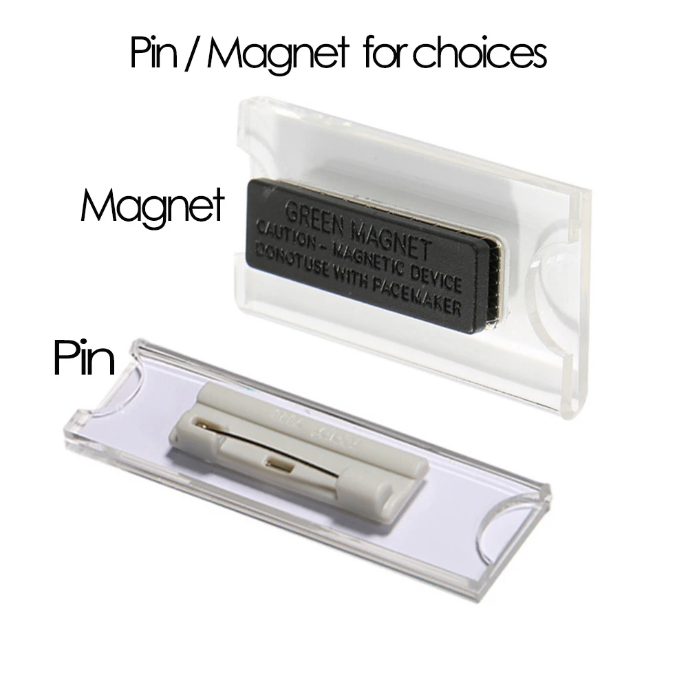 Pin of magneet acryl plastic naam ID badge duidelijke houder visitekaartje tag badge houder