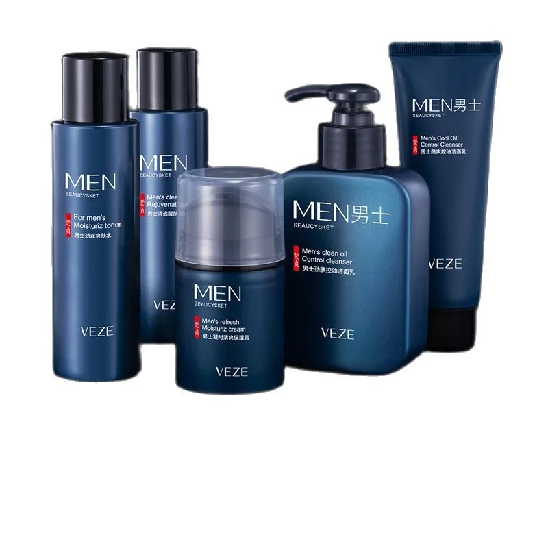 BIOAQUA VENZEN Men cleanser on the other hand cream containment hydrating facial treatment combination 5 PCS/Set