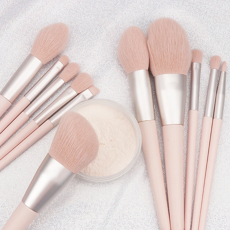 11 Pcs Pink Makeup Brushes Set Eye Shadow Foundation Women Cosmetic Brush Eyeshadow Blush Powder Blending Beauty Make Up Tools