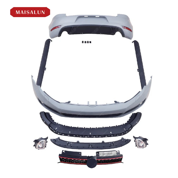 High Quality GTI Style Body Kit for Volkswagen VW Golf 6 With Front Lip Front Rear Bumper Side Skirts Car Bumpers Accessories
