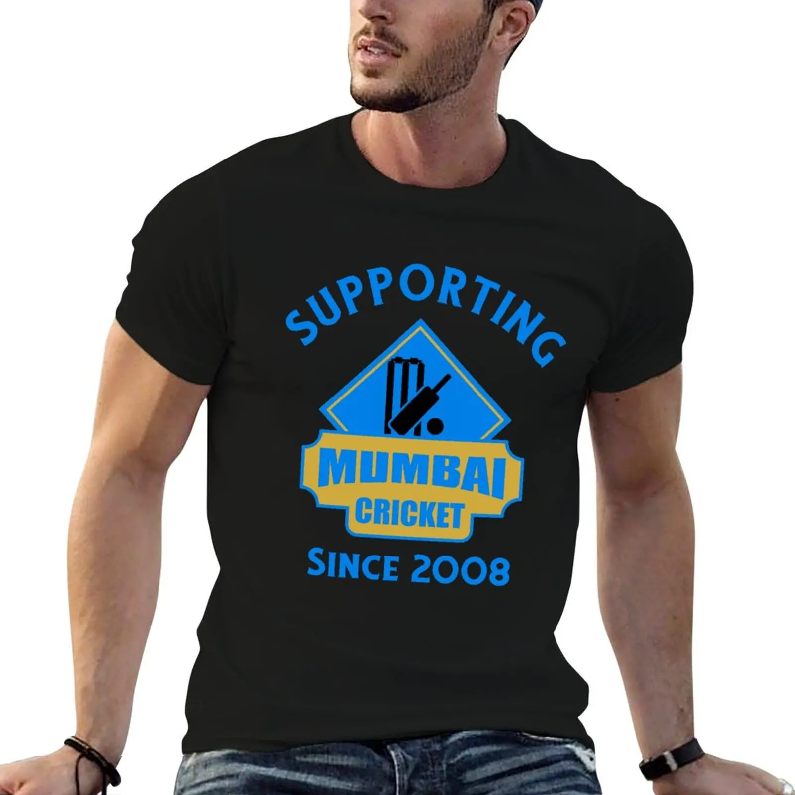 Camiseta de cricket Mumbai T-20 2022, camisetas de algodón para hombre, camisetas 100% de algodón para hombre, camiseta de algodón para hombre