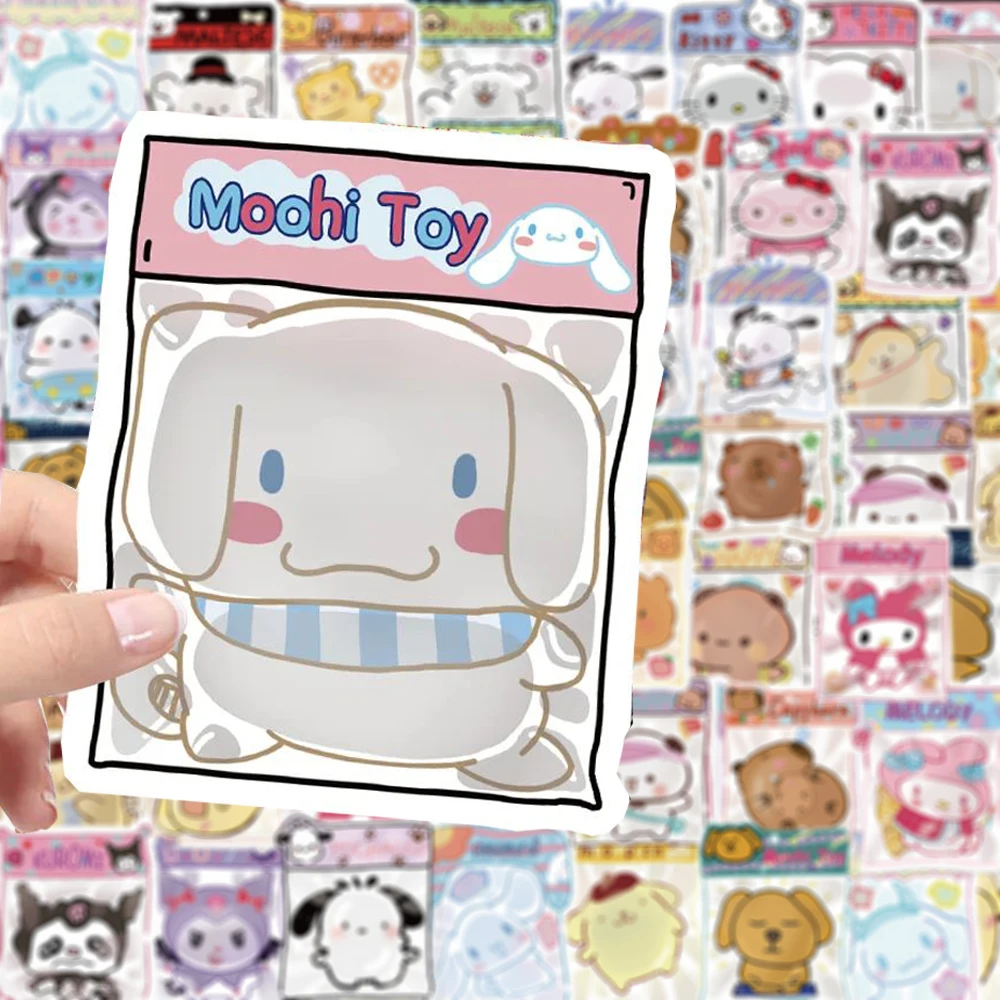 10/30/60 sztuk Kawaii Sanrio Pinch naklejki z motywem kreskówkowym estetyczne DIY Laptop Notebook artykuły papiernicze walizka wodoodporna śliczne naklejki dla dzieci