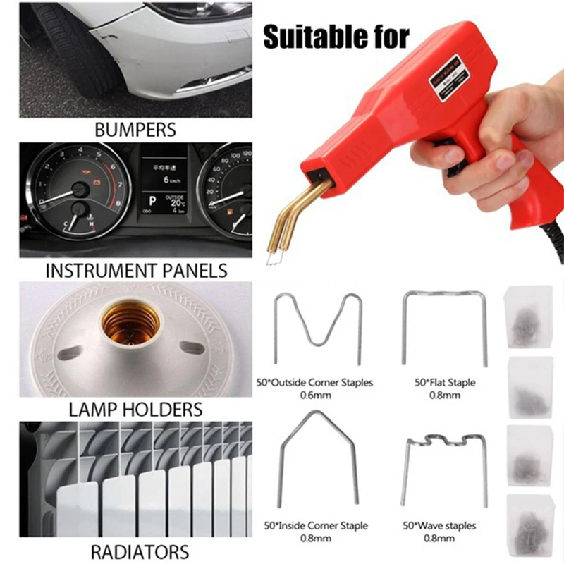 Imagem -04 - Plástico Elétrico Portátil Máquina de Solda Grampeador Quente para Grampear Pvc Reparação Pára-choques Carro Ferramentas 110v 220v