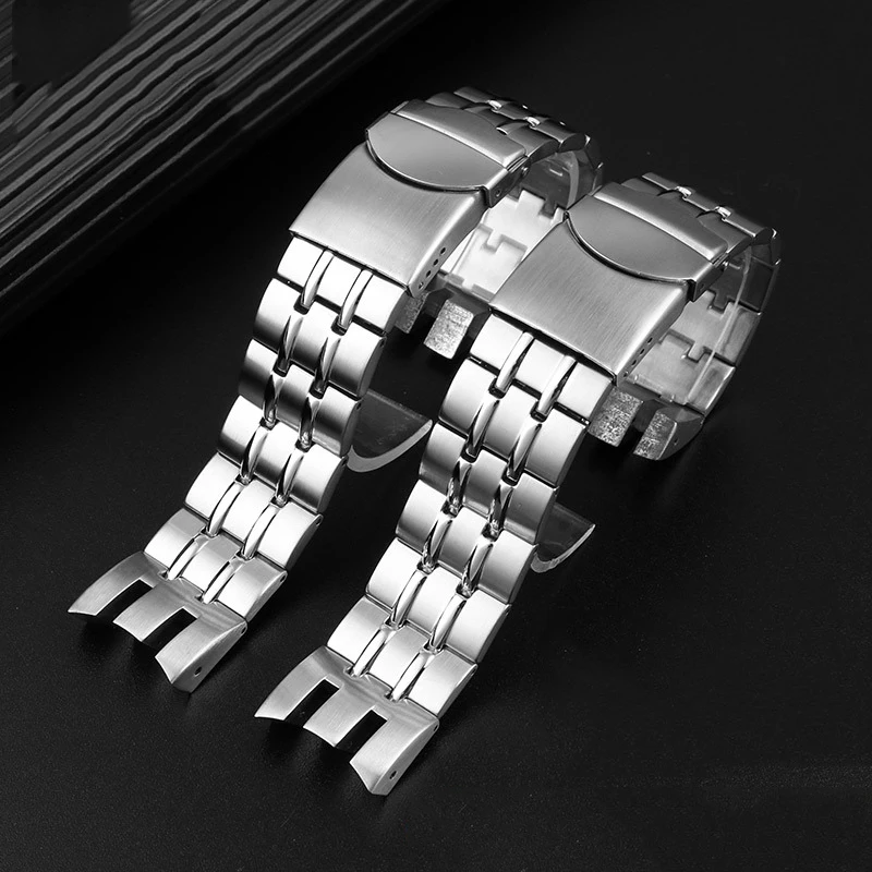 High Quality Solid Stainless Steel Watchband For Swatch YRS403 412 402G IRONY Men's Metal Watch Bracelets