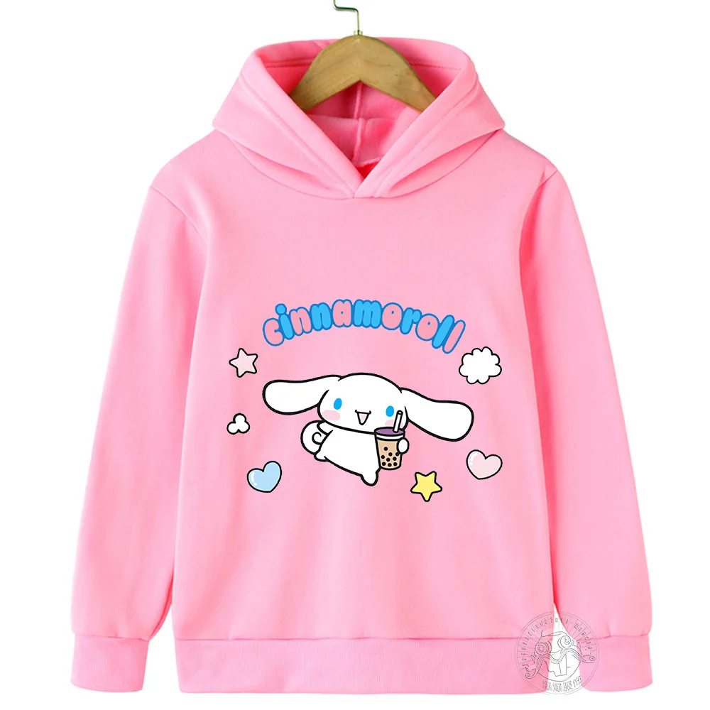 Kawaii Sanrio Cinnamon Roll Children's Hooded Sweater Family Family Clothing Boys Girls Hoodie Comfortable long sleeve hoodie