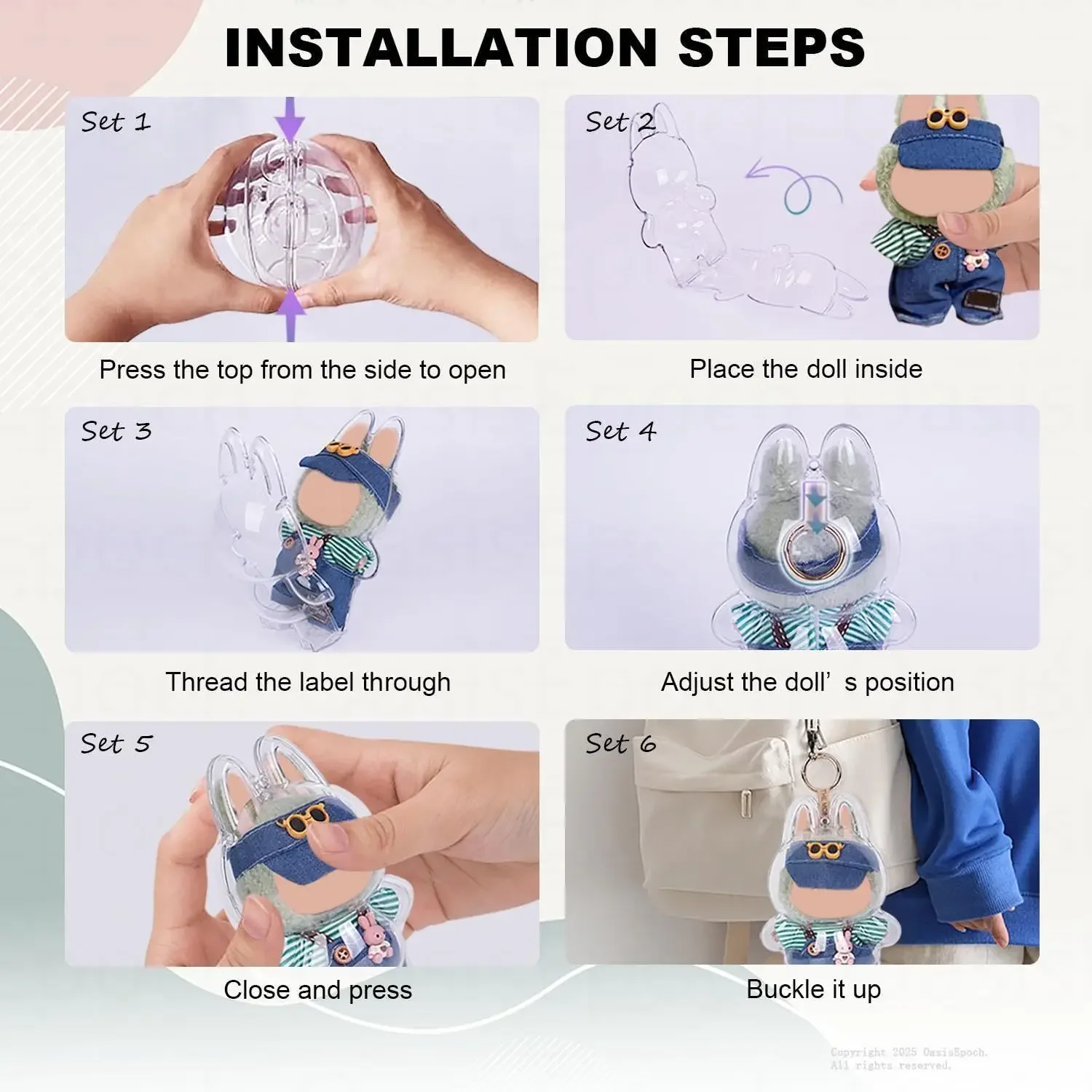 ل Labubu غطاء حماية شفاف V1/V2/V3/V4 علبة عرض أكريليك منظم عرض الغبار إكسسوارات دمي مع سلسلة المفاتيح