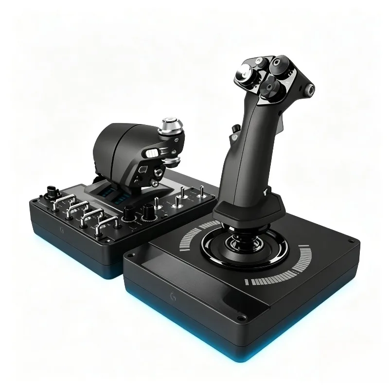 X56 HOTAS RGB Flight Simulator Joystick Independent Twin Throttle Controller Professional PC Flight Game Controller