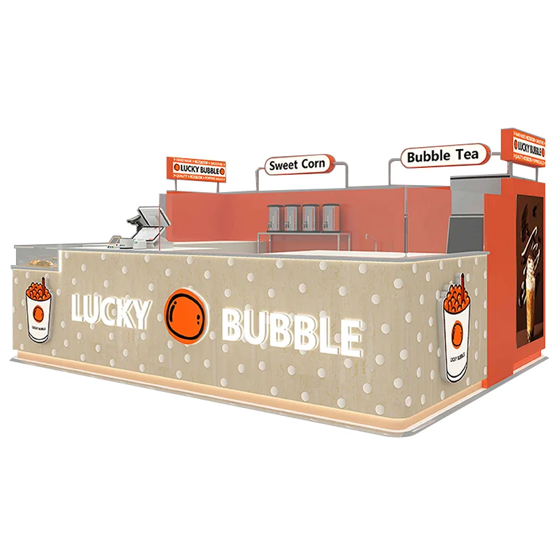 2026 New Custom Hot Drinks Cold Drinks Ice Cream Snacks Counter Milk Tea bar Operating Desk Shopping Malls Point Display Cabinet