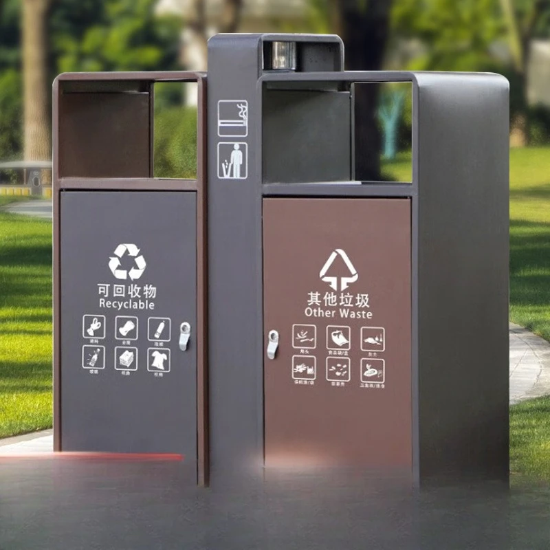 Outdoor trash can Large sanitation classification Fruit leather box system Outdoor community Scenic spot Park trash can