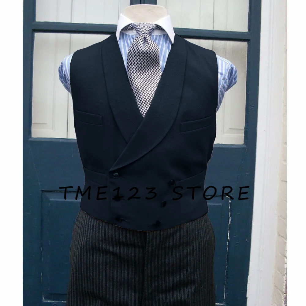 Men's Serge Casual Vest Business Double Breasted Vest Full Men's Suit Male Clothes Formal Suits Vests Clothing