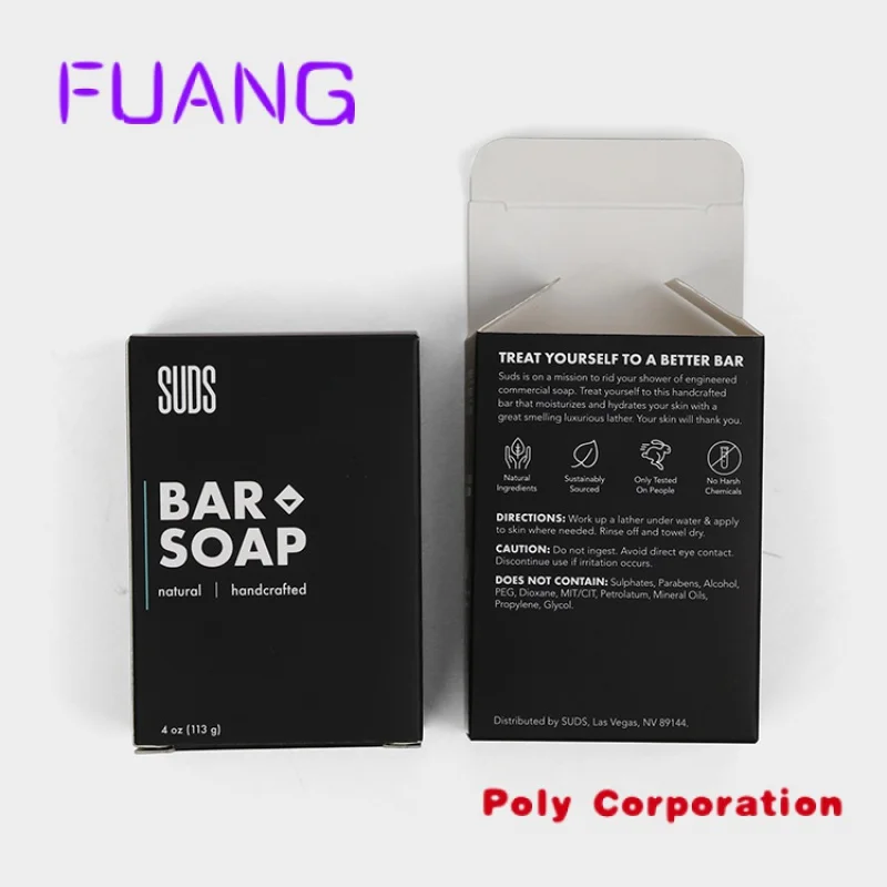 Custom  OEM Custom Art Paper Soybean oil Ink Eco Friendly Soap Bar Packaging Boxpacking box for small business