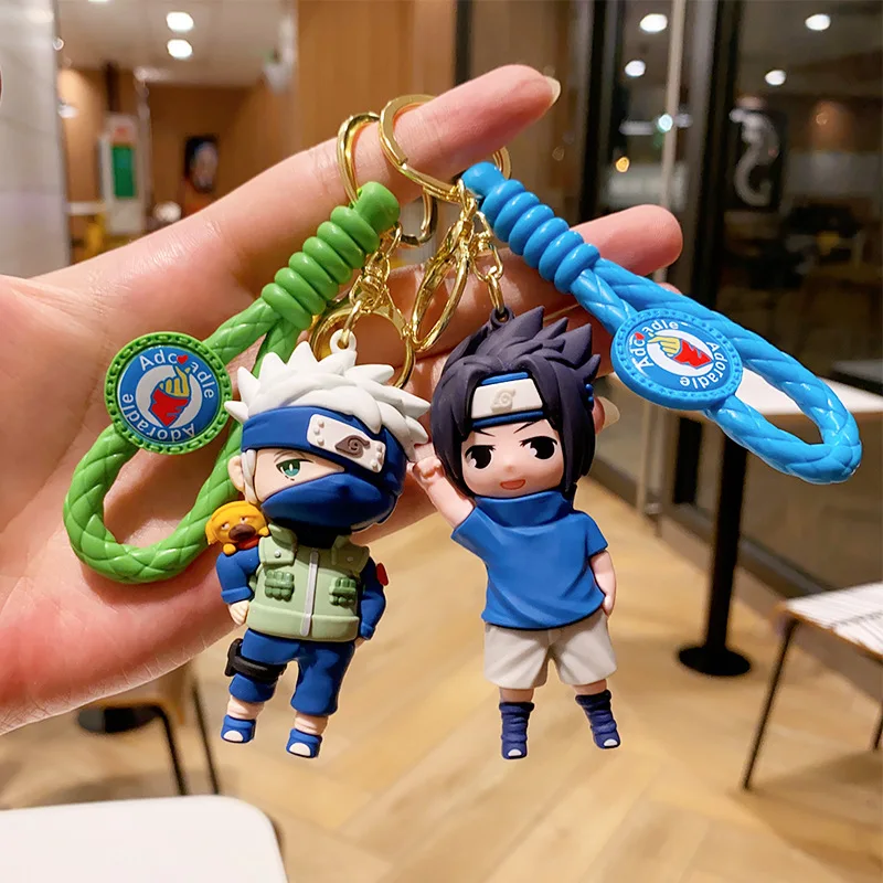 New Uzumaki Naruto Anime Figure Hyuga Hinata Kakashi Keychain Pendant Cartoon Personality Doll Fans Small Gift Keyring Pendant