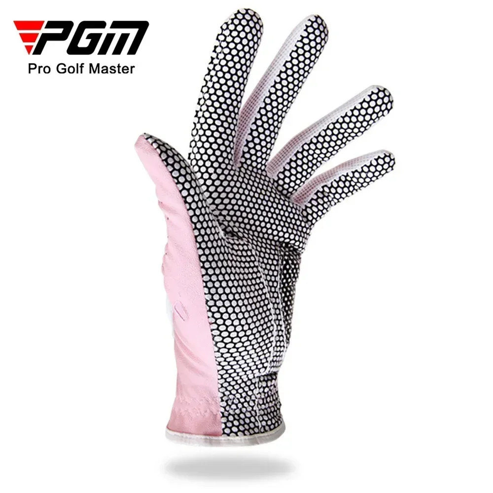 PGM 1 Pairs Women Golf Gloves Soft Breathable PU Leather With Non-Slip Particle Outdoor Sports Wholesale Golf Gloves Ladies