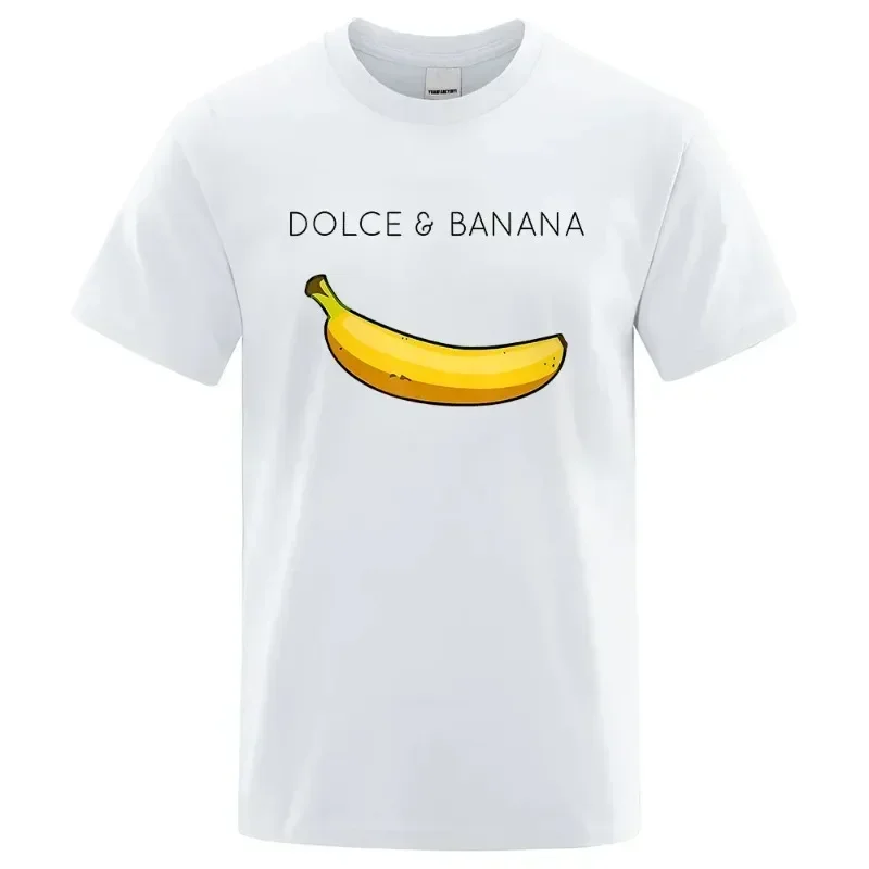 Fashion Printed Men's Tshirt Dolce & Banana Casual Breathable 100% Cotton Top Tee Men's Short Sleeve T-shirt Culture Shirt